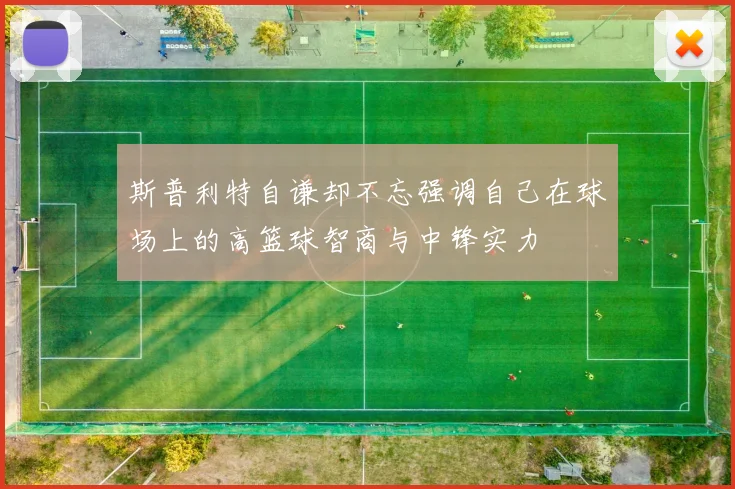 斯普利特自谦却不忘强调自己在球场上的高篮球智商与中锋实力